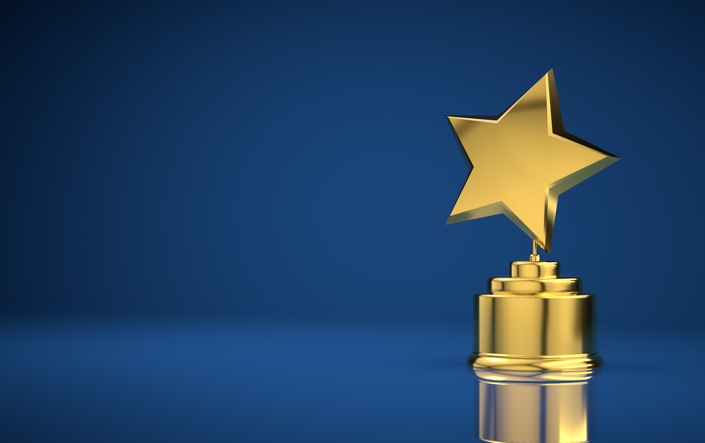 Star award blue background